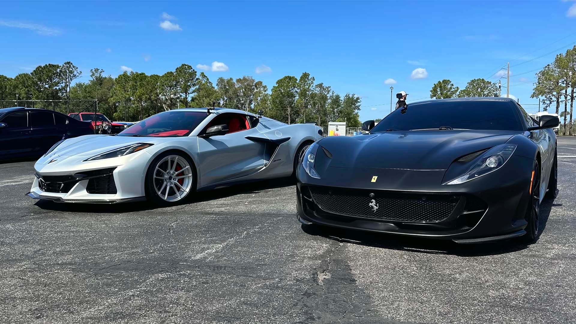 (Left-to-right) Chevrolet Corvette Z06 and Ferrari 812 Superfast