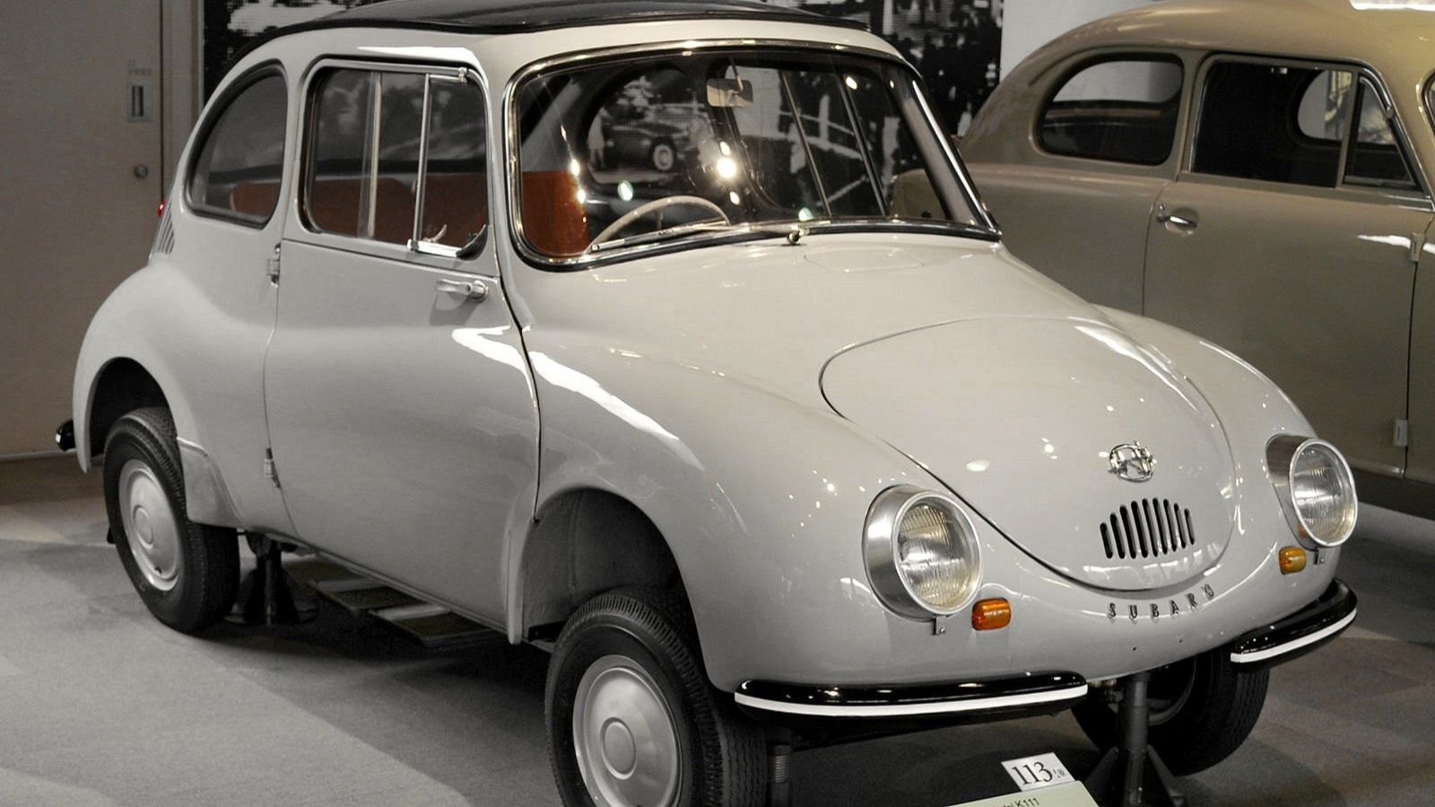A parked 1958 Subaru 360