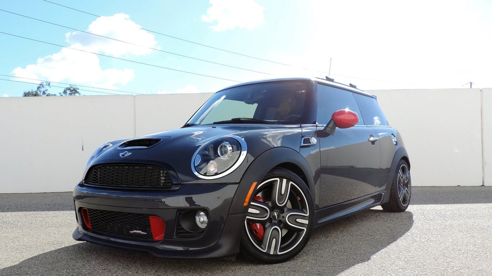 A parked 2013 Mini Cooper JCW 
