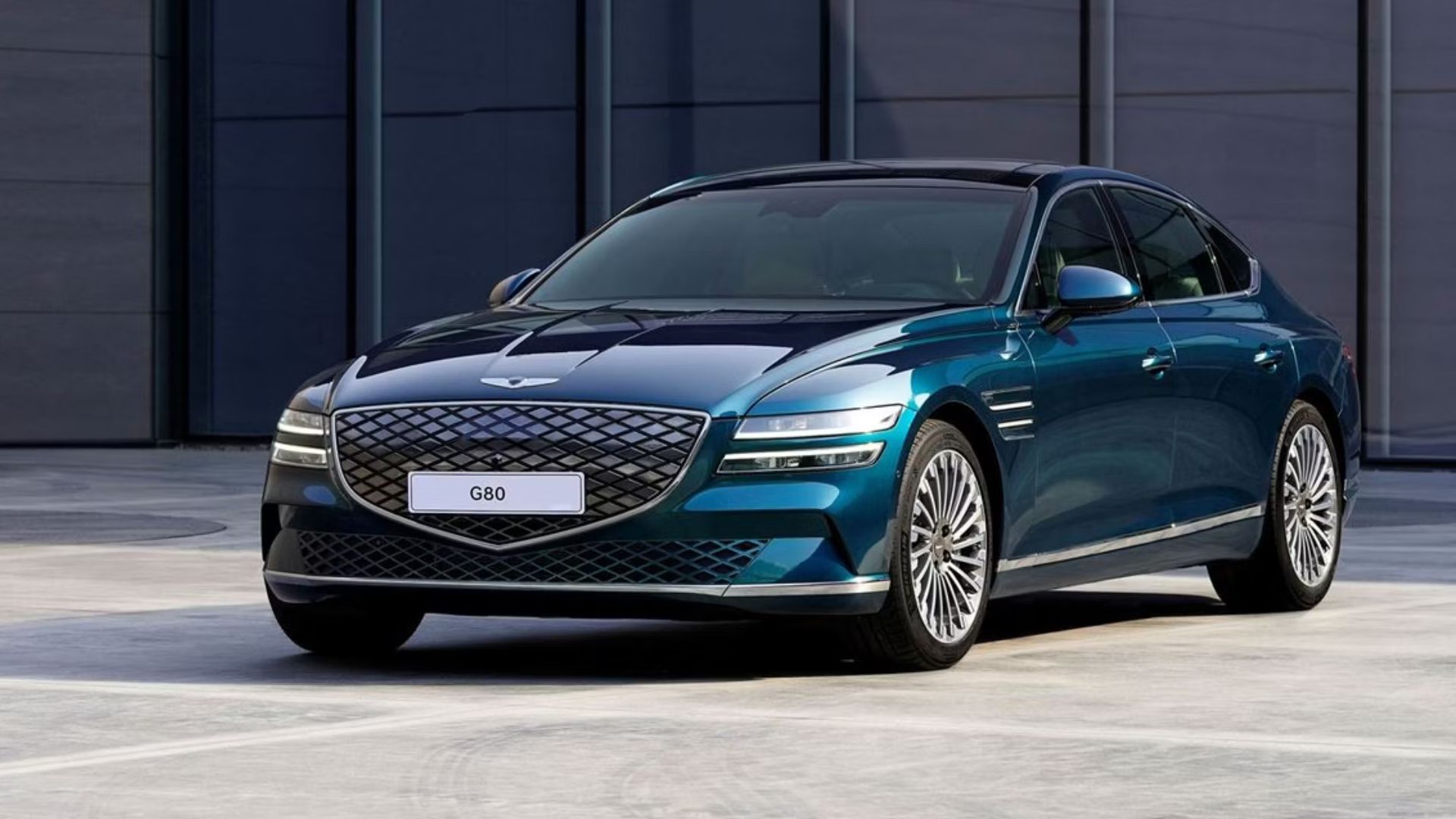Cor Azul Genesis G80 Eletrificado