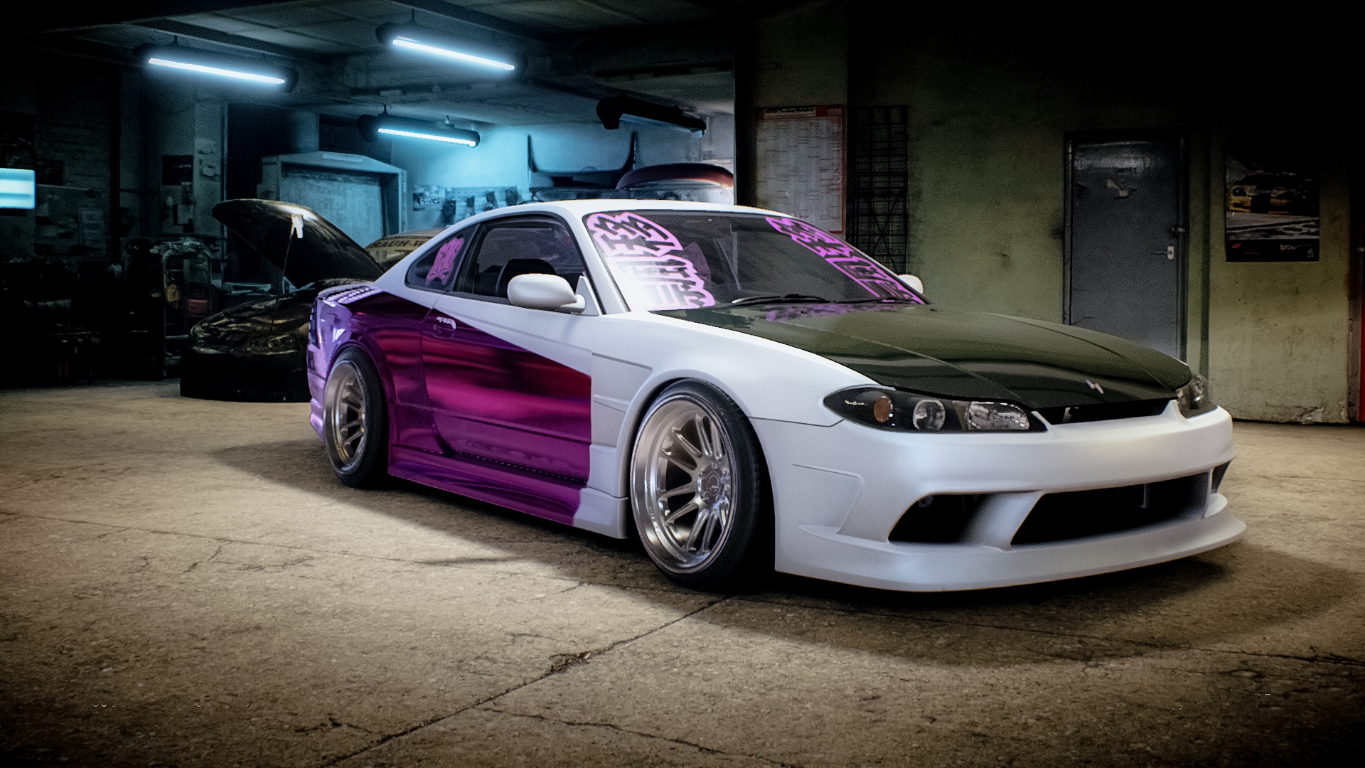 Um Nissan Silvia 2002 modificado em Need For Speed ​​(2015)