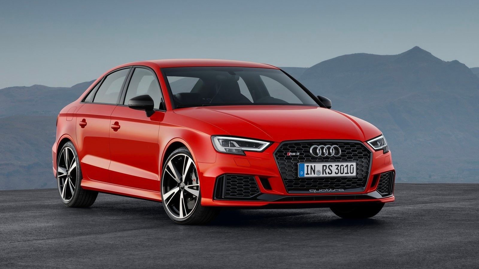 2017 red Audi RS3 Sedan