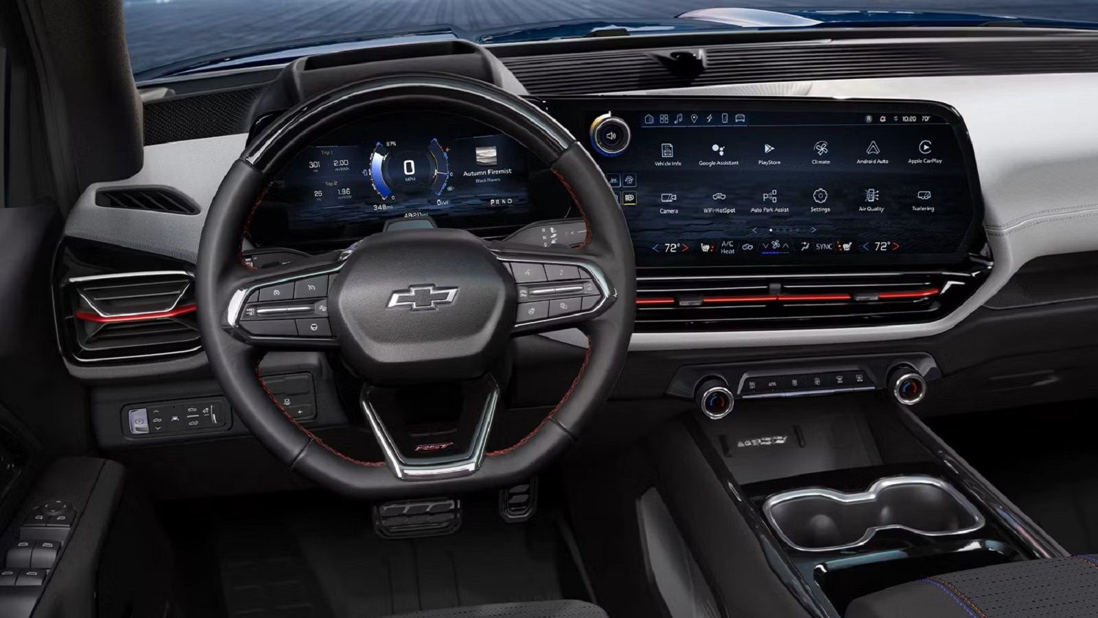 Interior de um Chevrolet Silverado EV