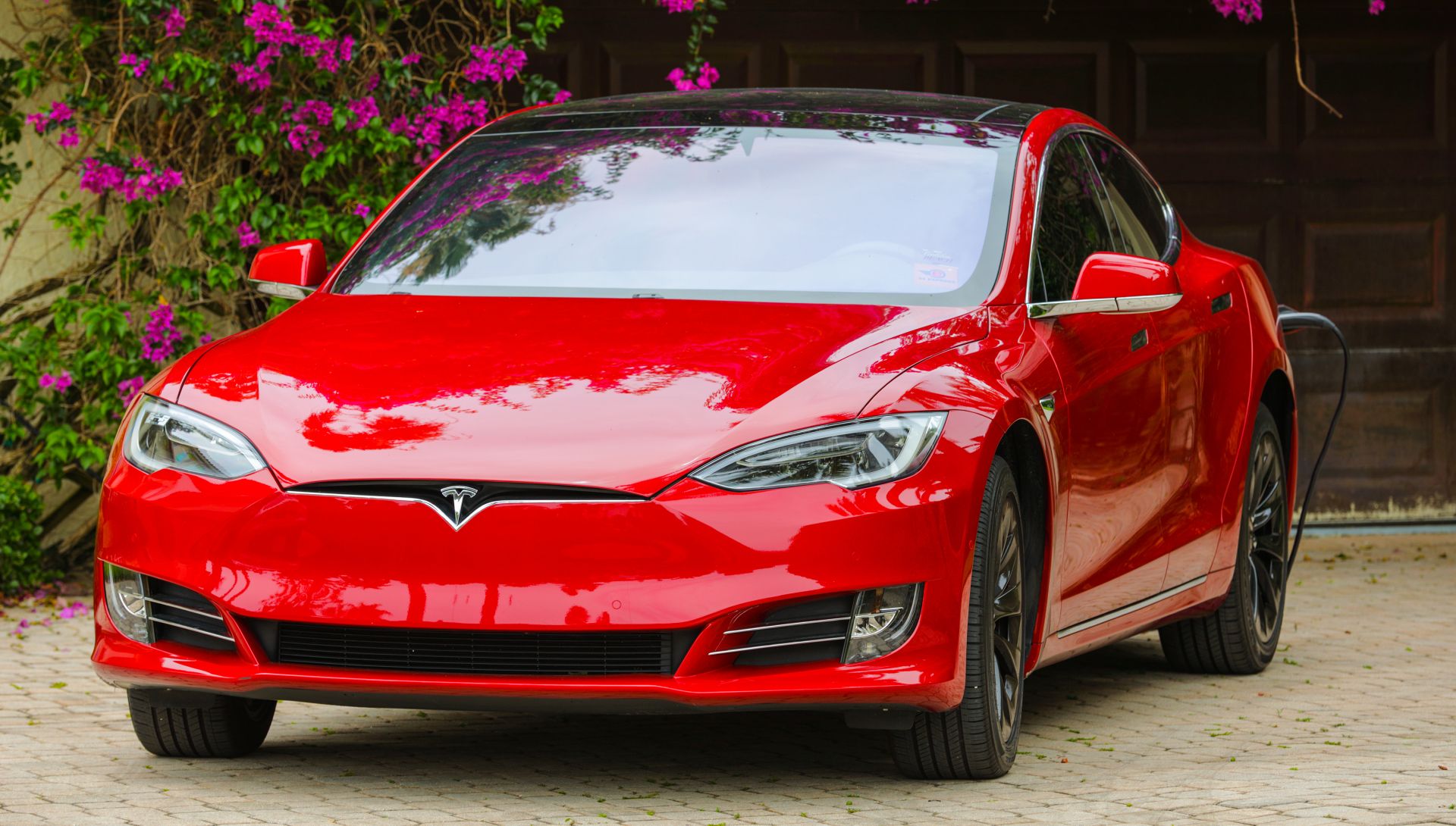 Red Tesla Model S 