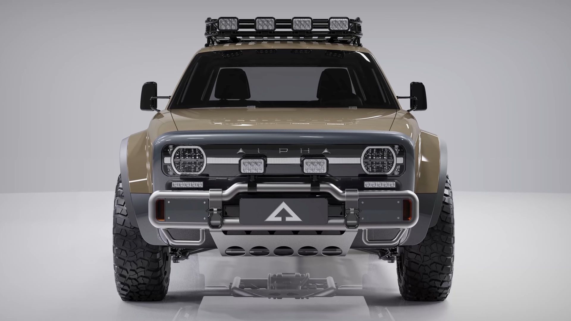 Uma vista frontal do Alpha Wolf+