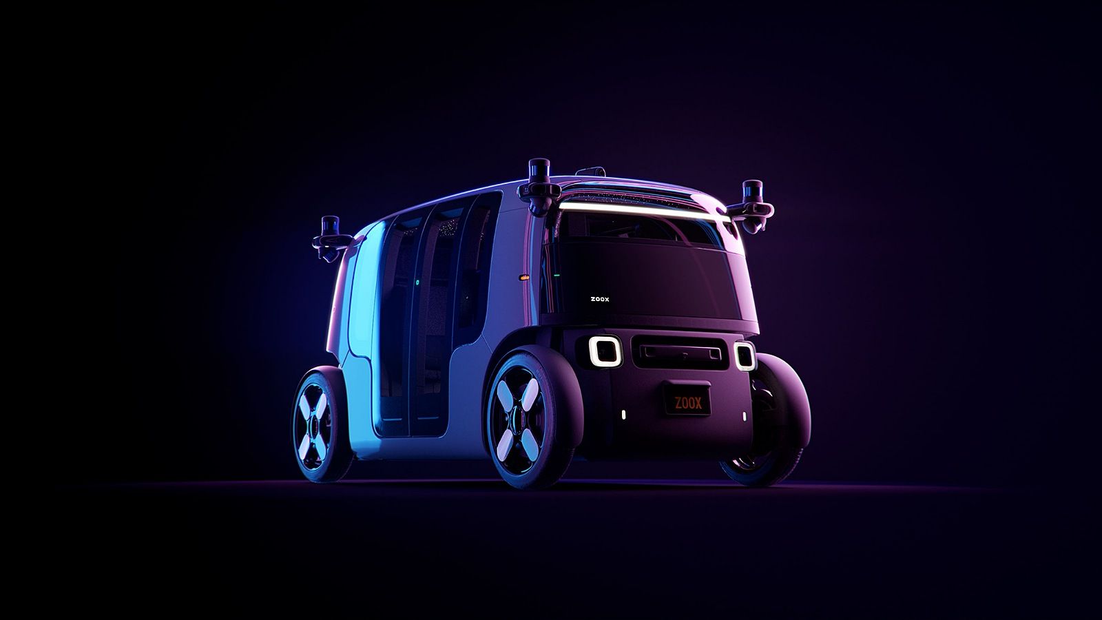 Blue Zoox Autonomous Robotaxi 