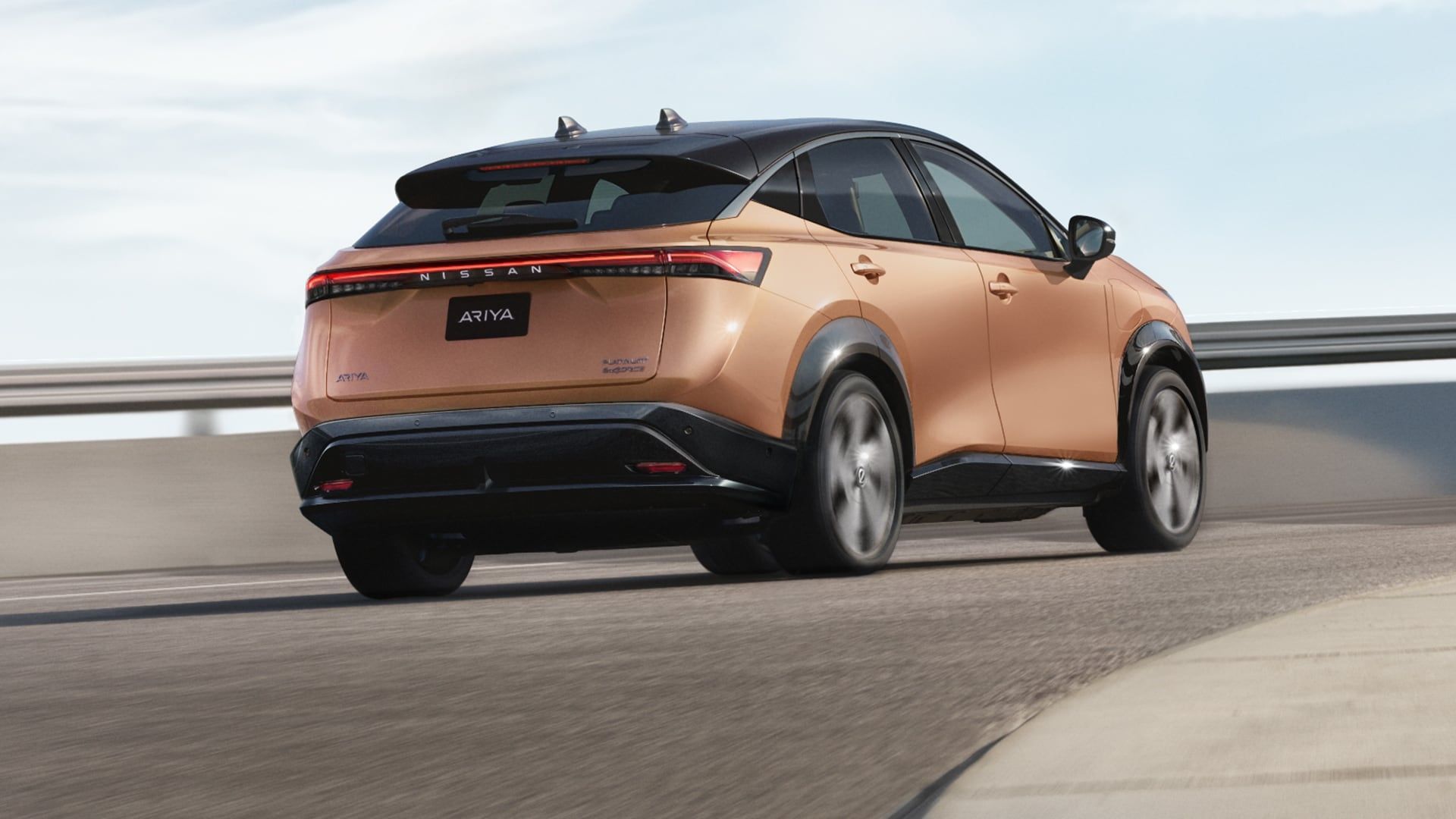 2023 nissan ariya rear 3/4 view