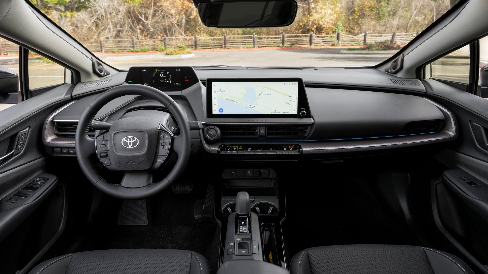 A shot of the cockpit of the 2023 Toyota Prius Limited