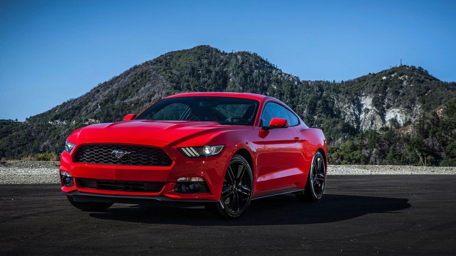 2015 red Ford Mustang EcoBoost 