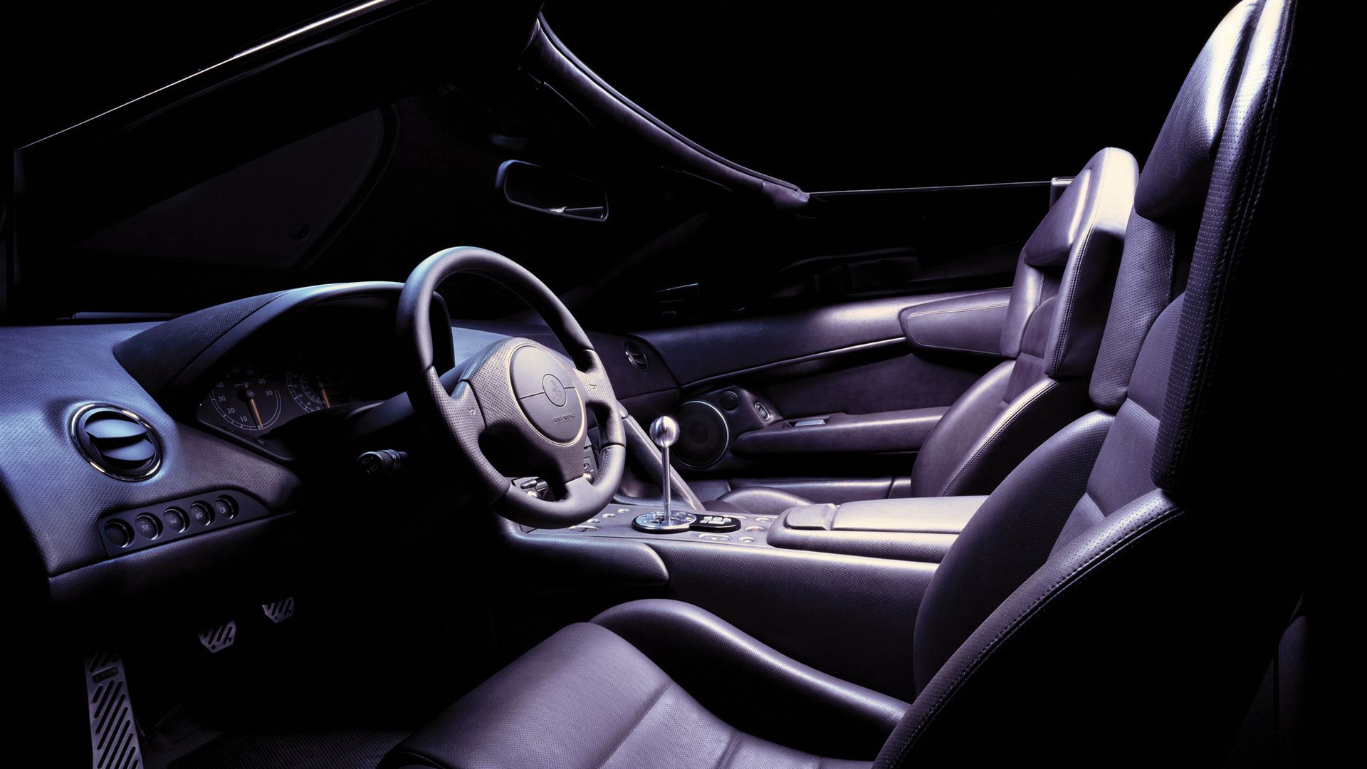 Interior preto Lamborghini Murcielago Roadster
