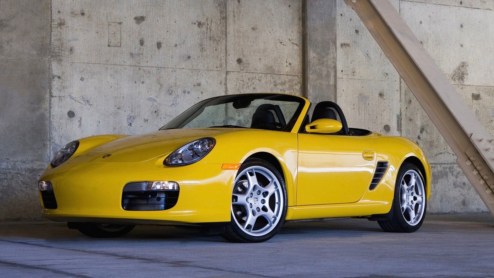 2007 yellow Porsche Boxster 