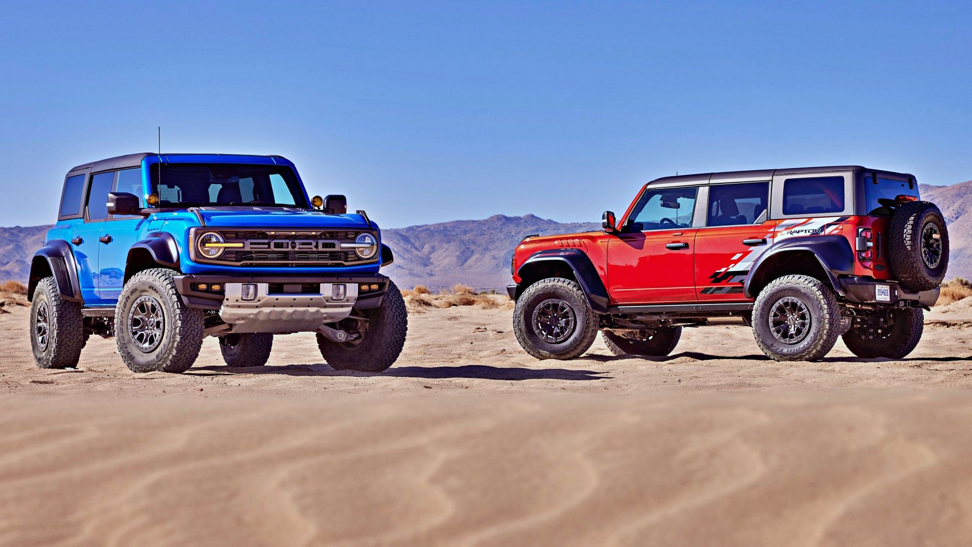 Blue and Red 2022 Ford Bronco Raptor