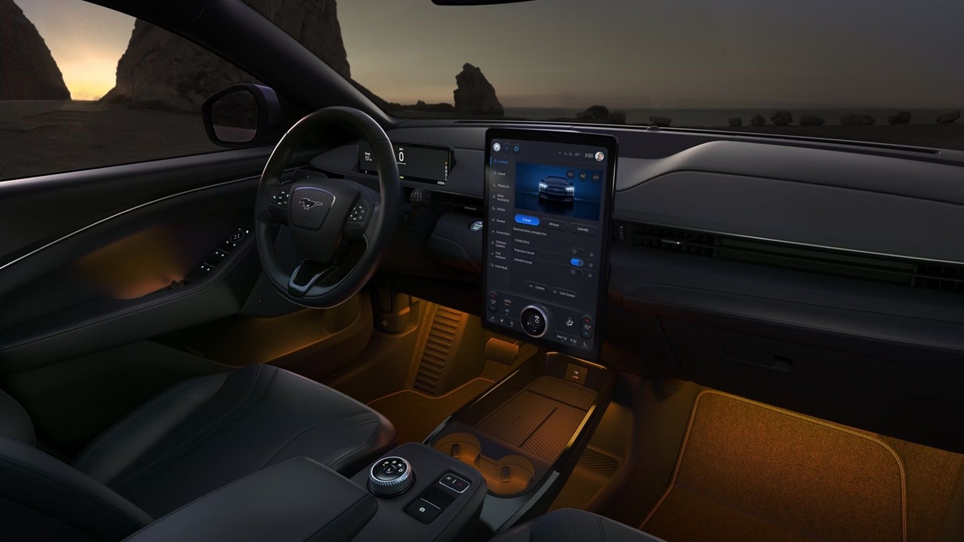 15.5-inch touchscreen display of a 2023 Ford Mustang Mach-E