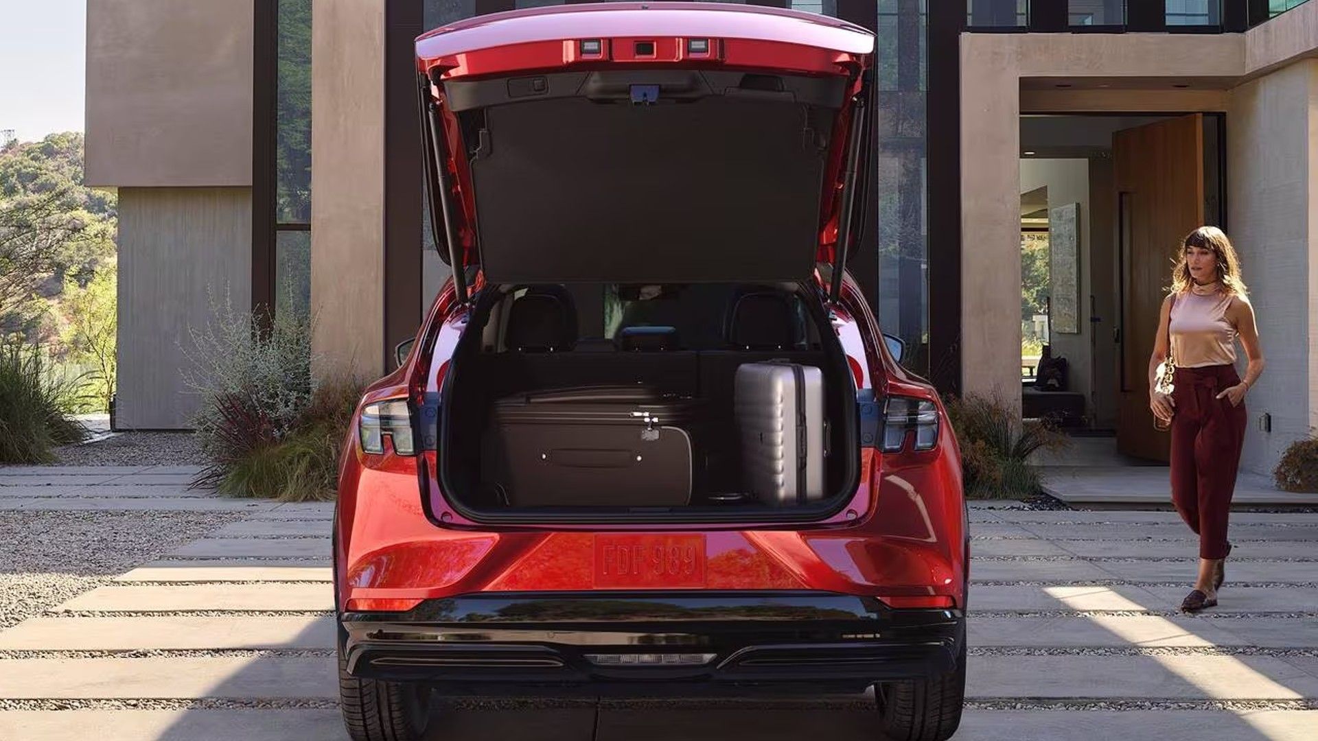 A red 2023 Ford Mustang Mach-E