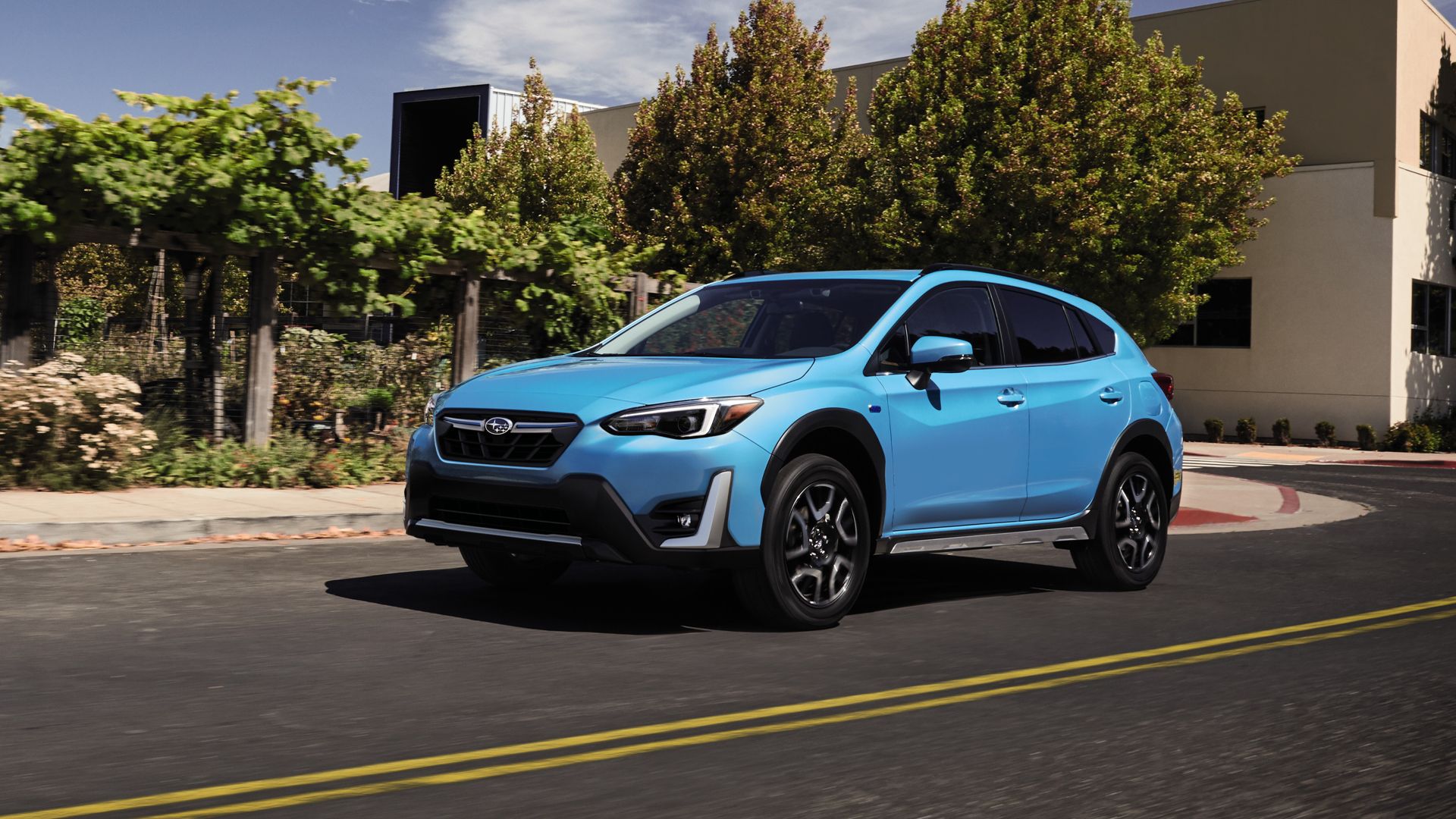 Blue Subaru Crosstrek Hybrid
