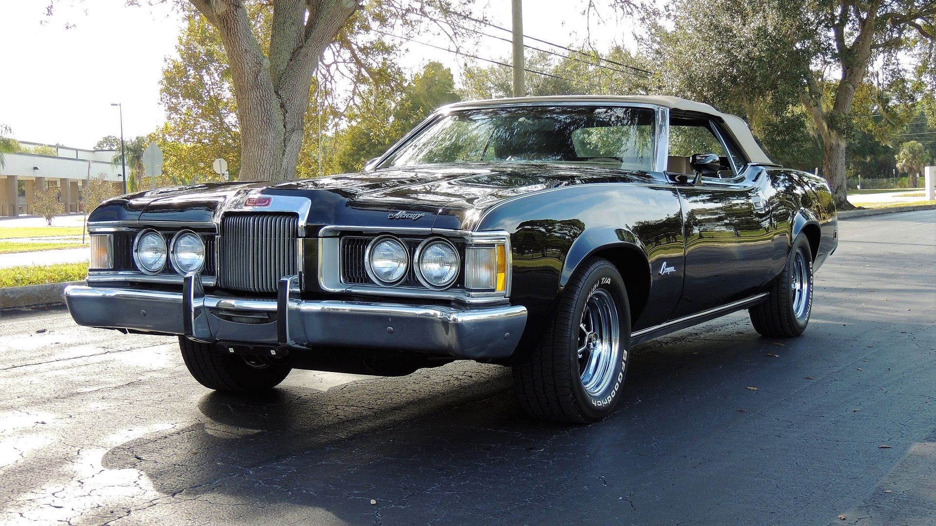A parked 1973 Mercury Cougar