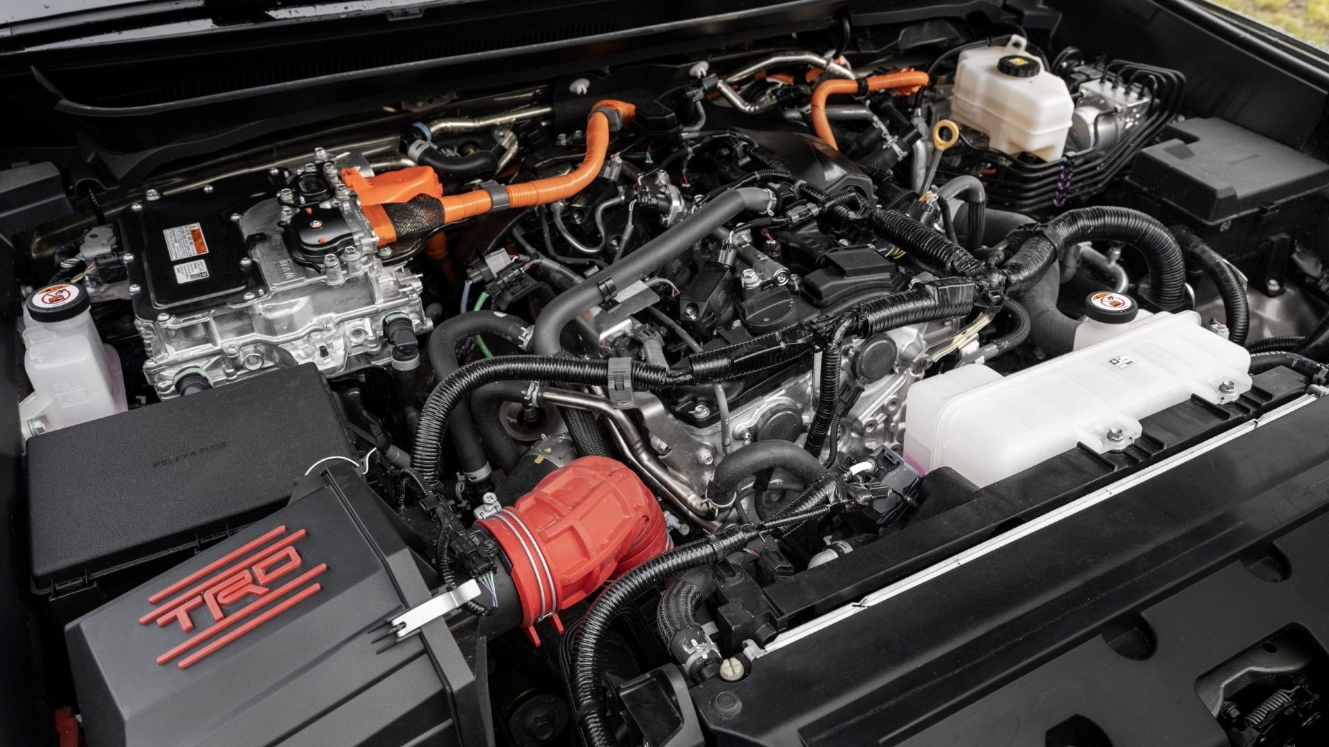 Engine bay of the 2024 Toyota Tacoma TRD Pro
