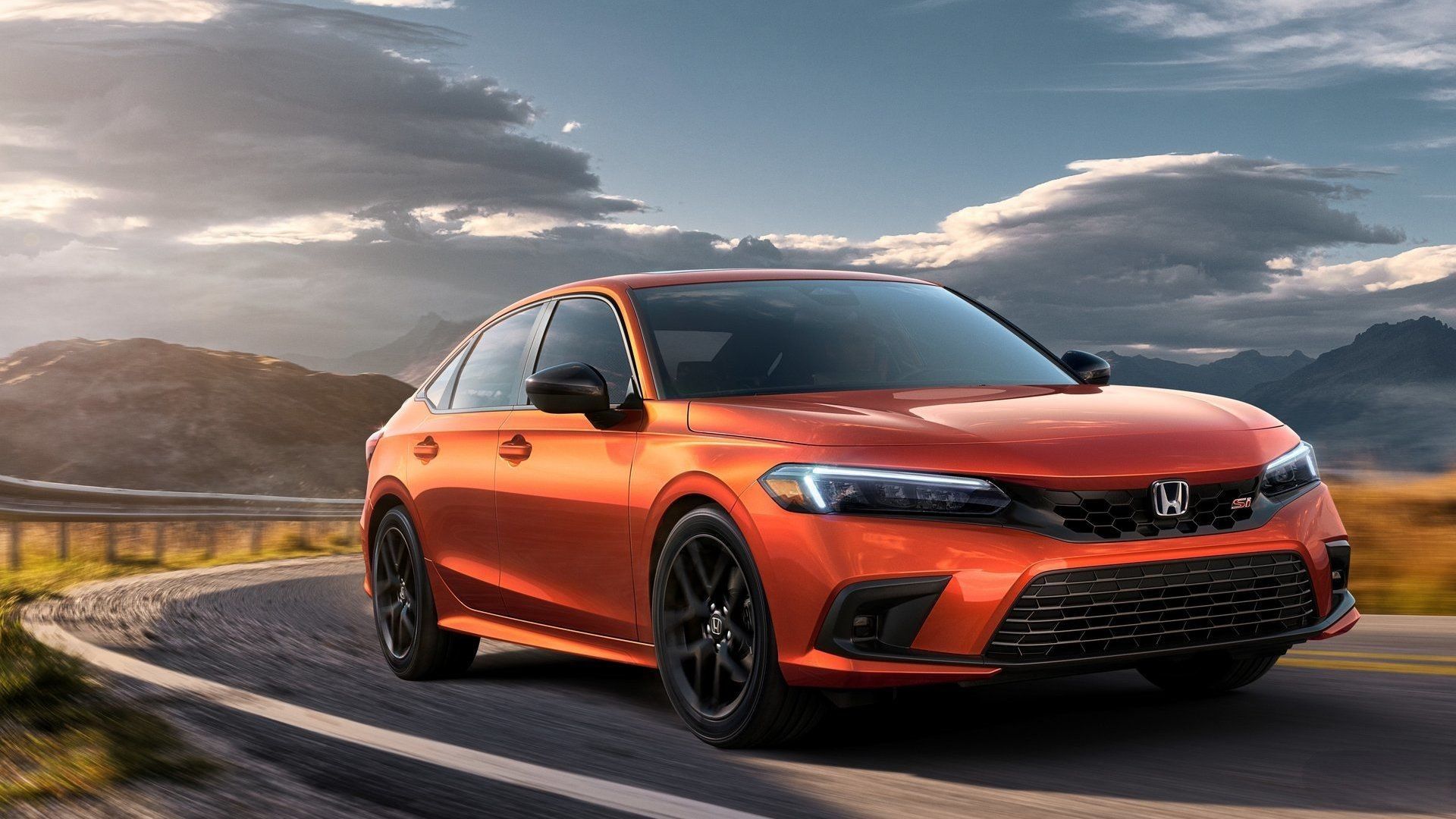 orange 2022 Honda Civic Si