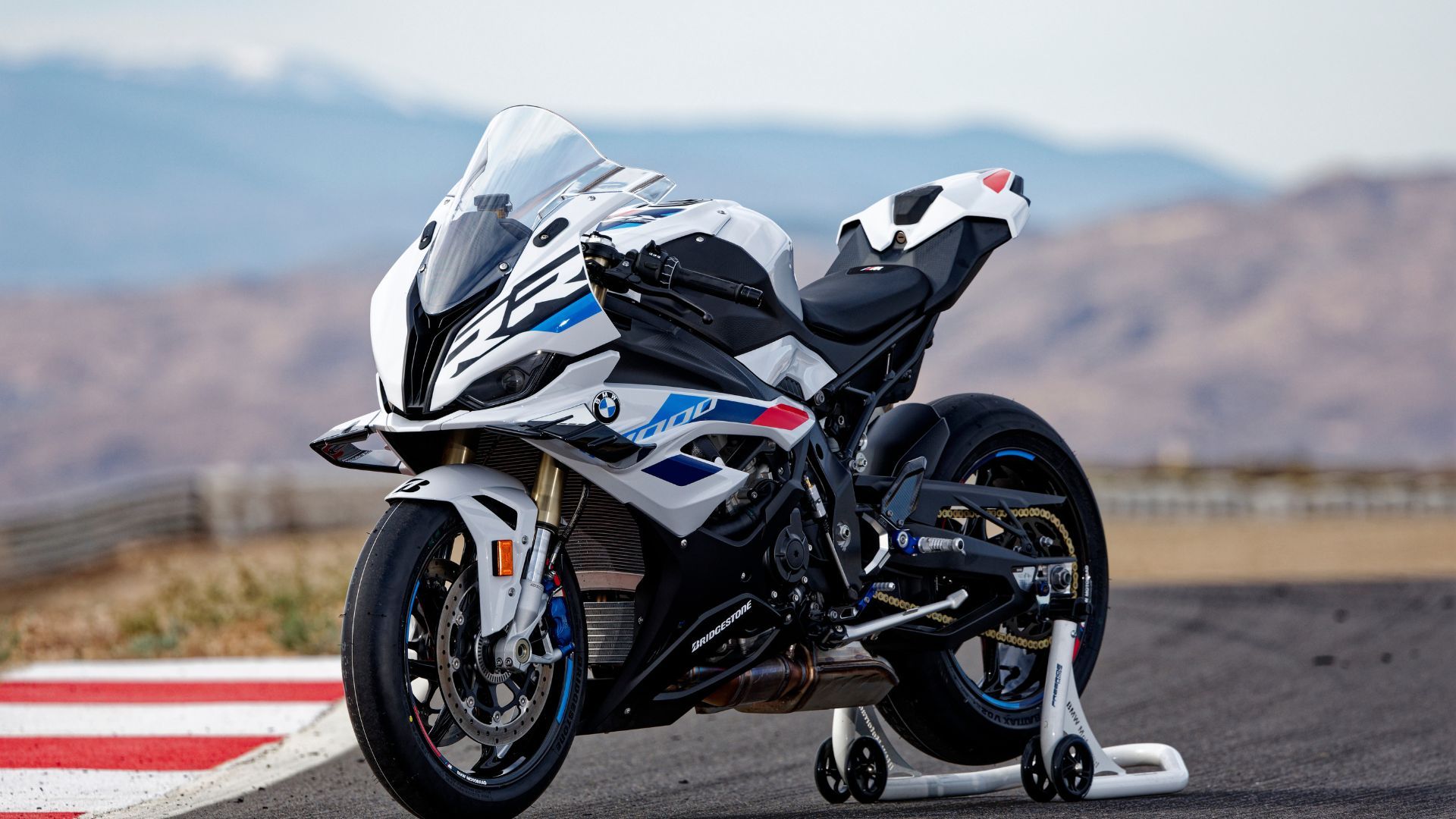 White BMW S 1000 RR motorcycle