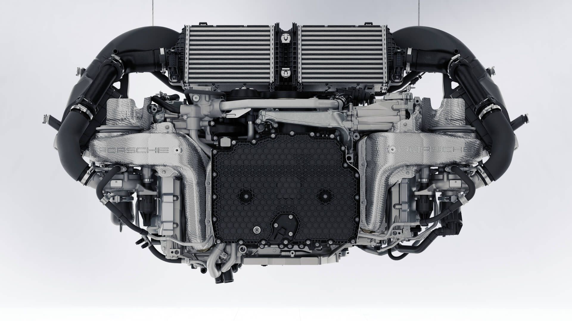 ポルシェ 911 エンジンの上面図