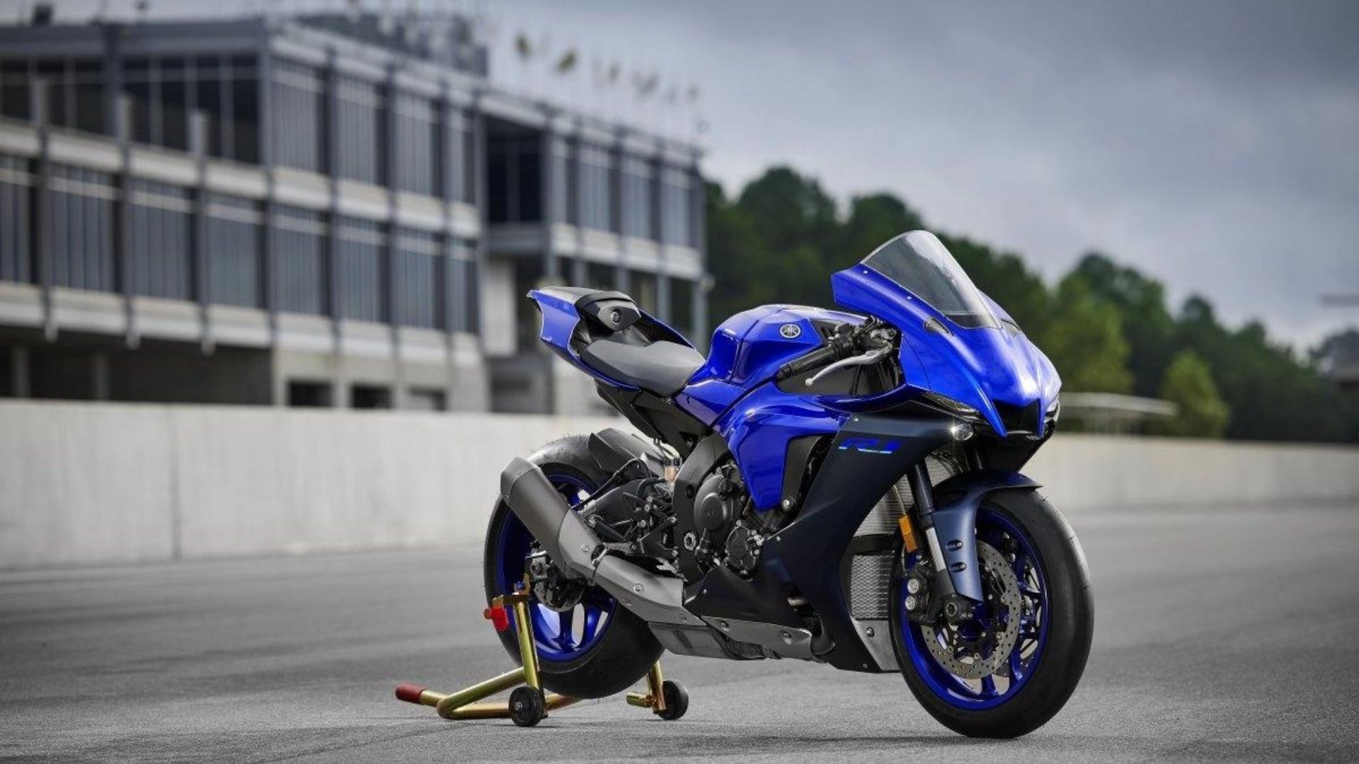 Blue Yamaha YZF-R1 Motorcycle