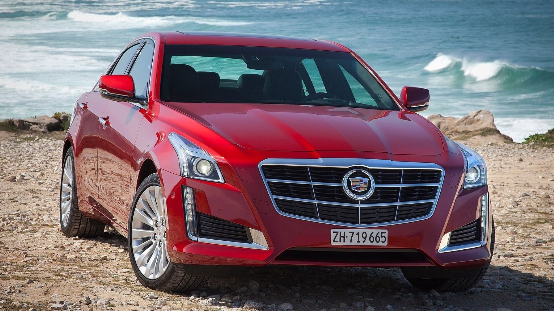 Foto frontal de um Cadillac CTS 2014 