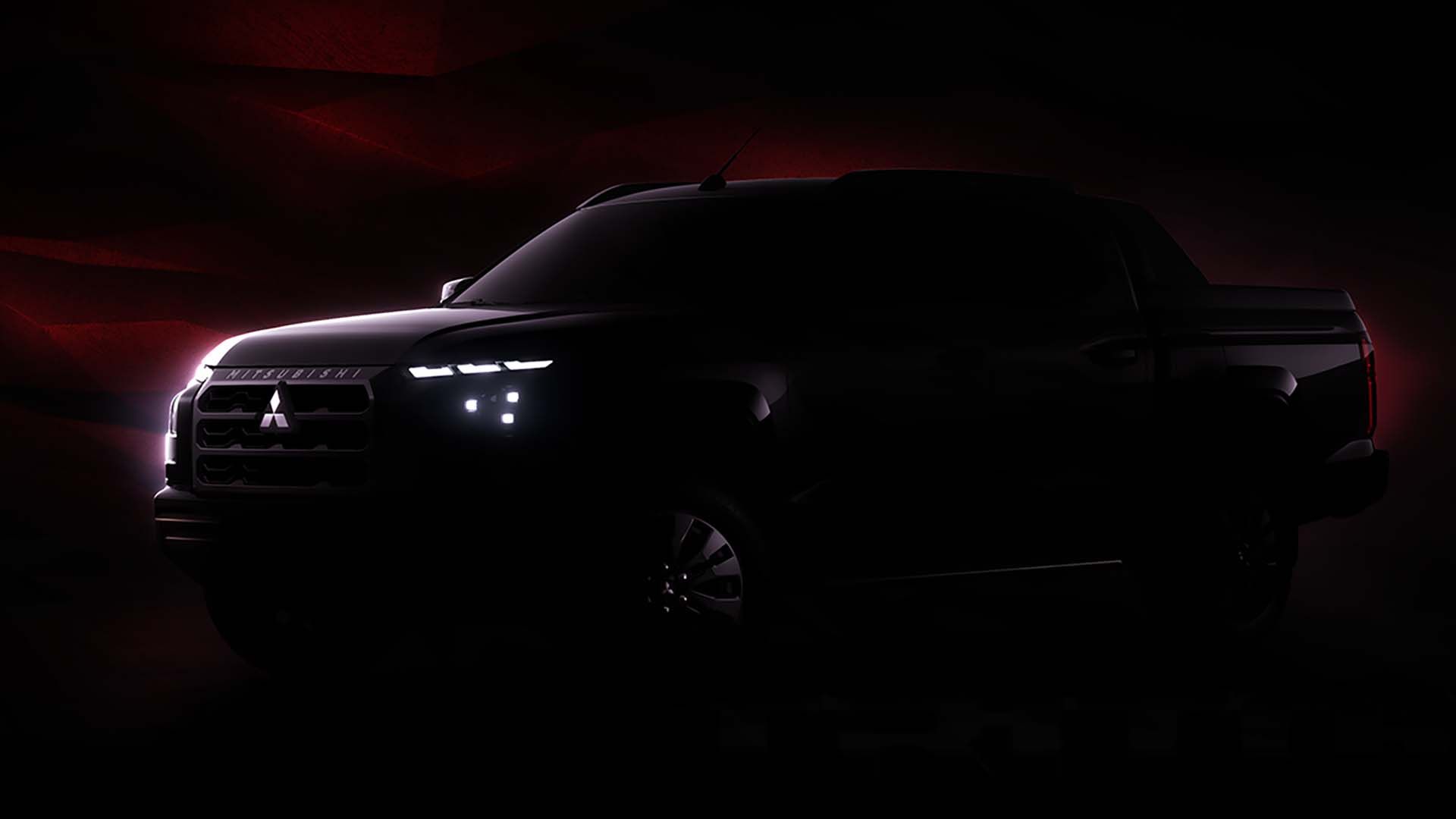 Teaser shot of the next-generation Mitsubishi Triton