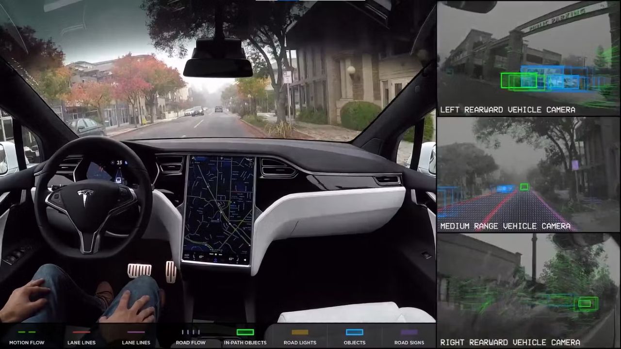 Foto interna do piloto automático Tesla