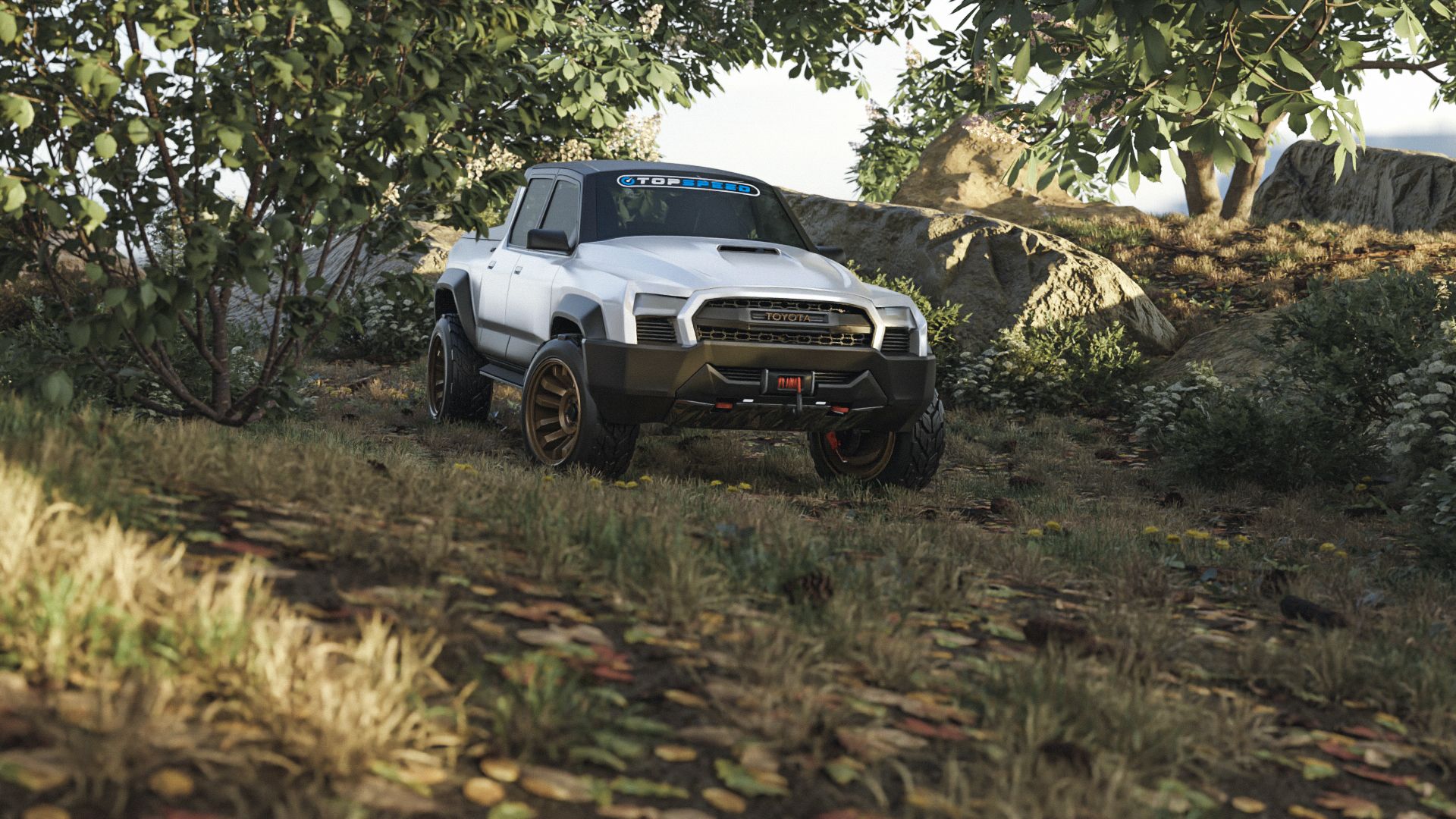 White Toyota Stout TRD Off-Road Render