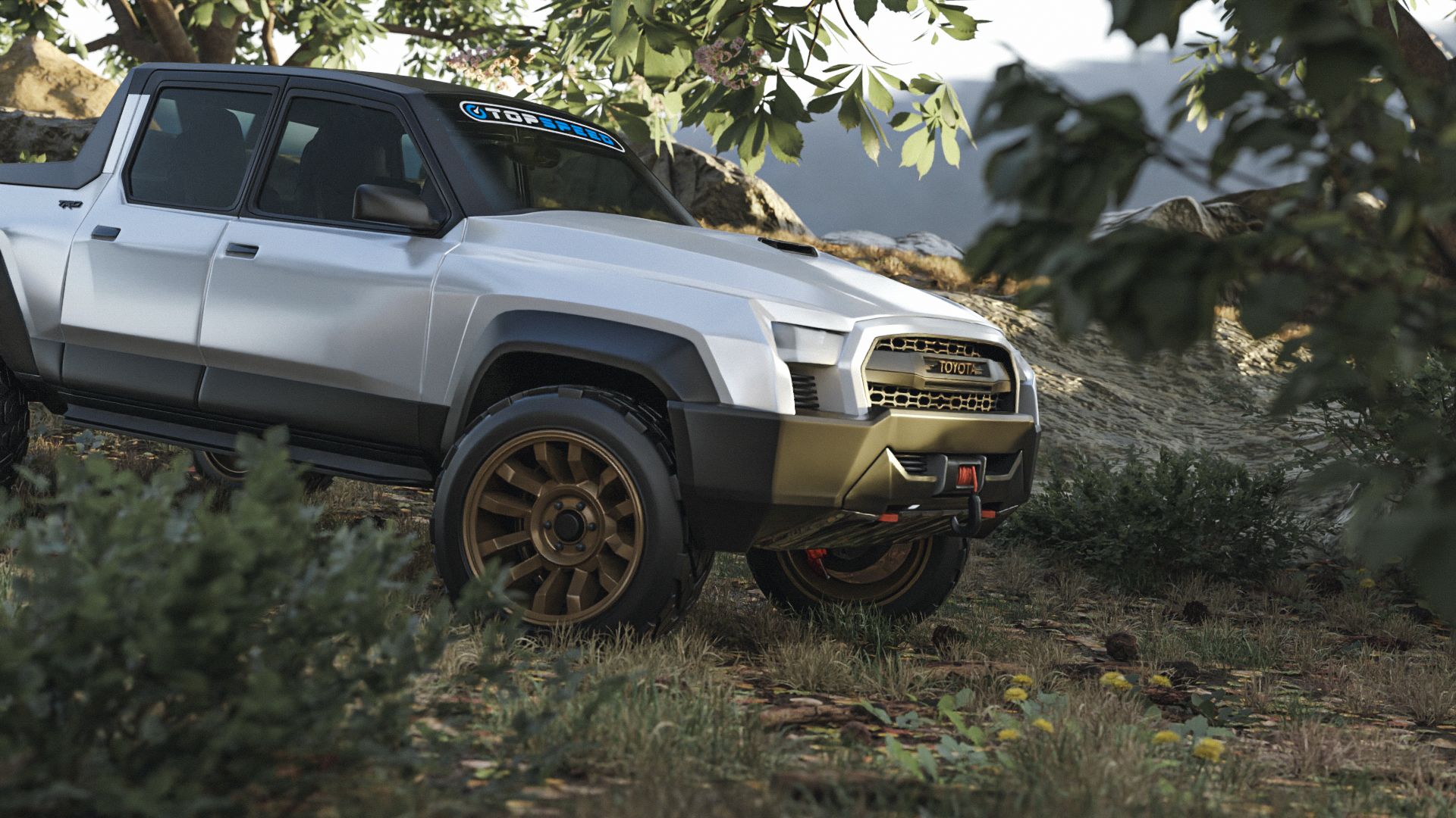 Front end of a digitally-rendered Toyota Stout