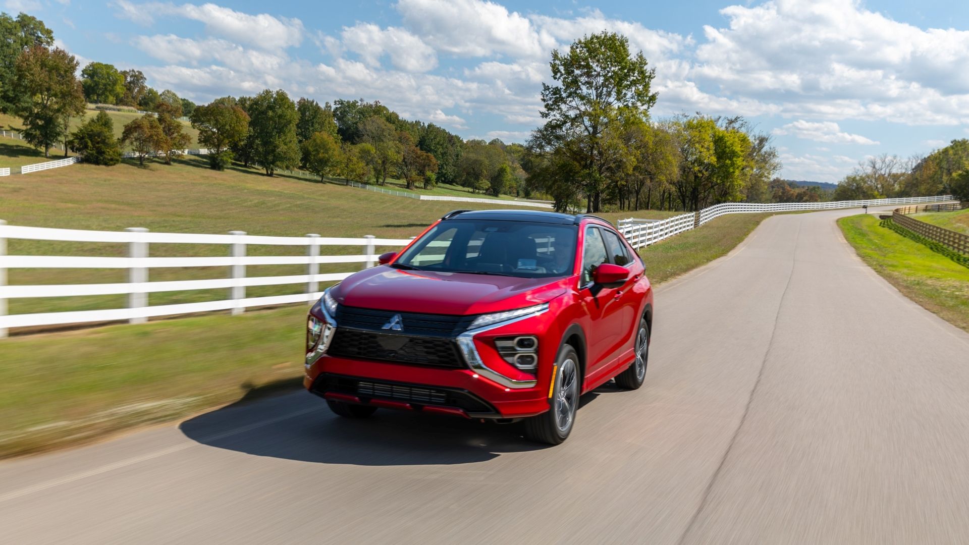 Front action shot of the 2023 Eclipse Cross 