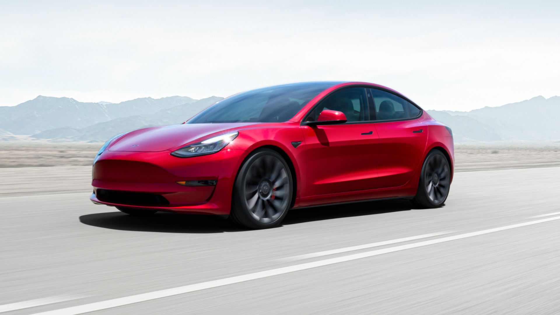 Red 2023 Tesla Model 3