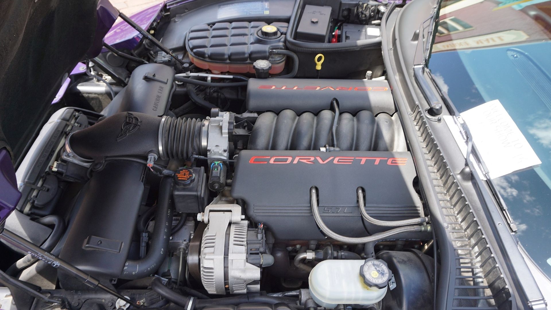 An LS1 engine in the replica of a 19998 Chevrolet Corvette Pace Car Replica 
