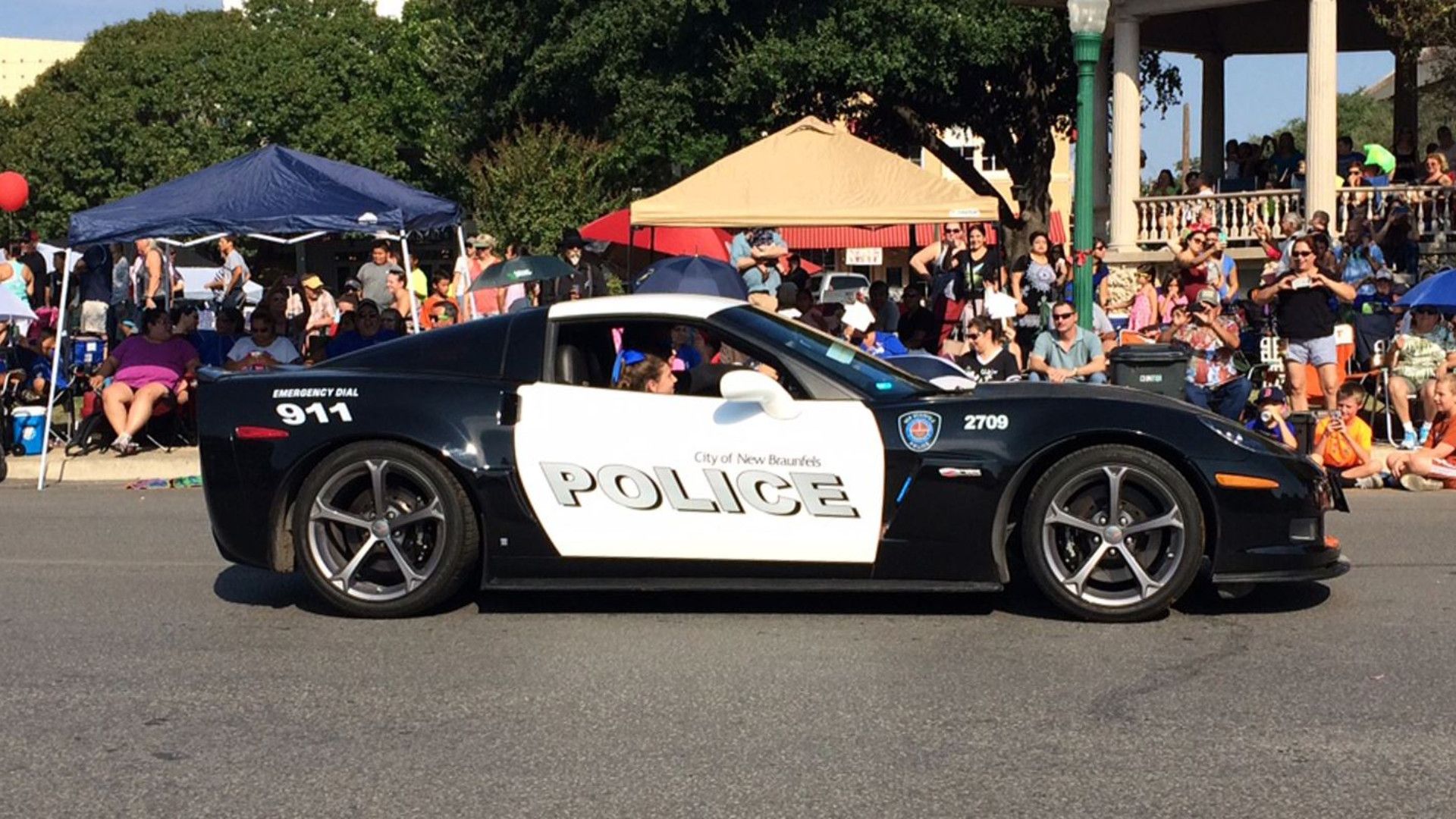 Corvette Z06 police car on the plaza for a parade