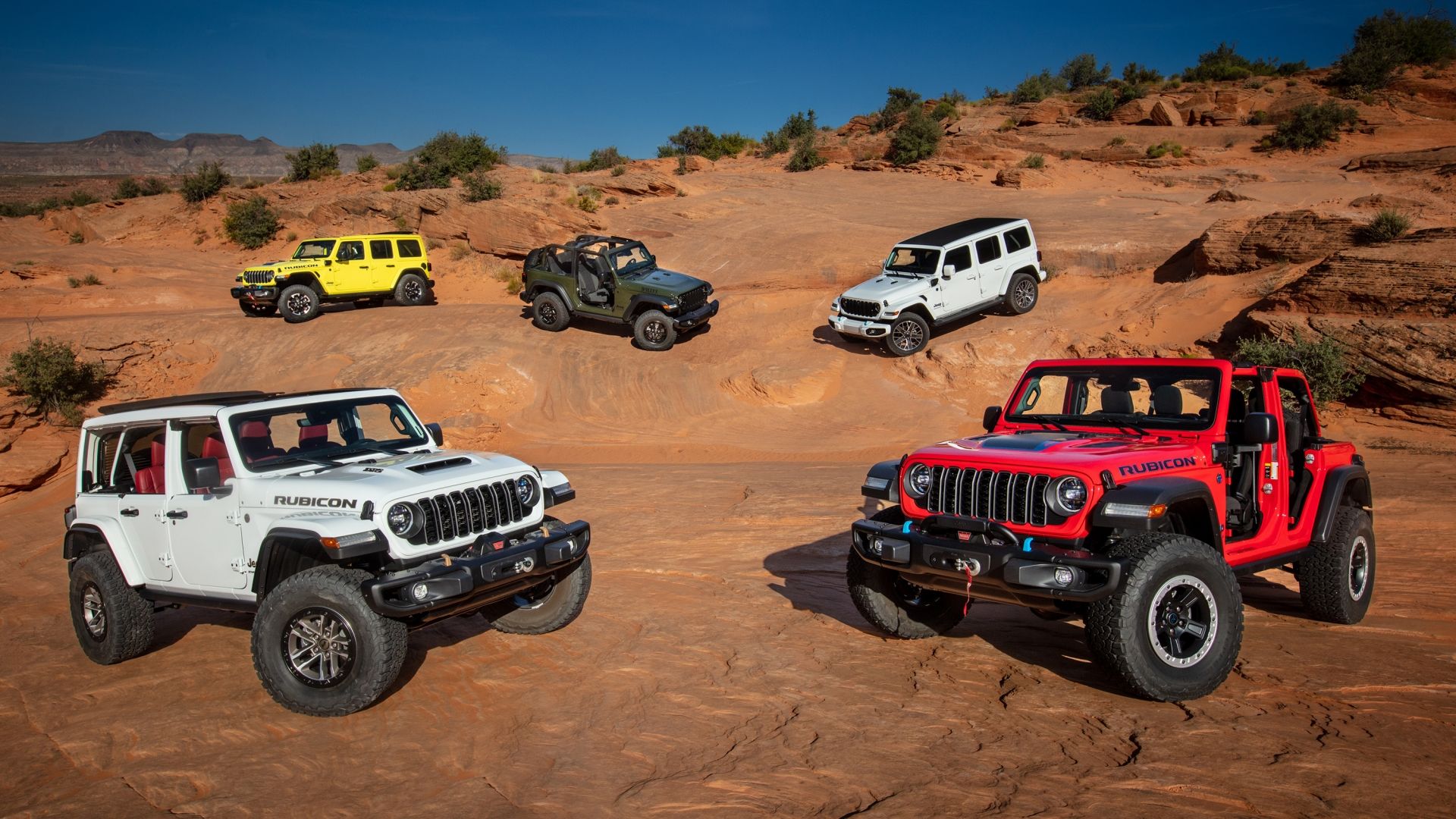 Uma foto externa dos modelos Jeep Wrangler 2024