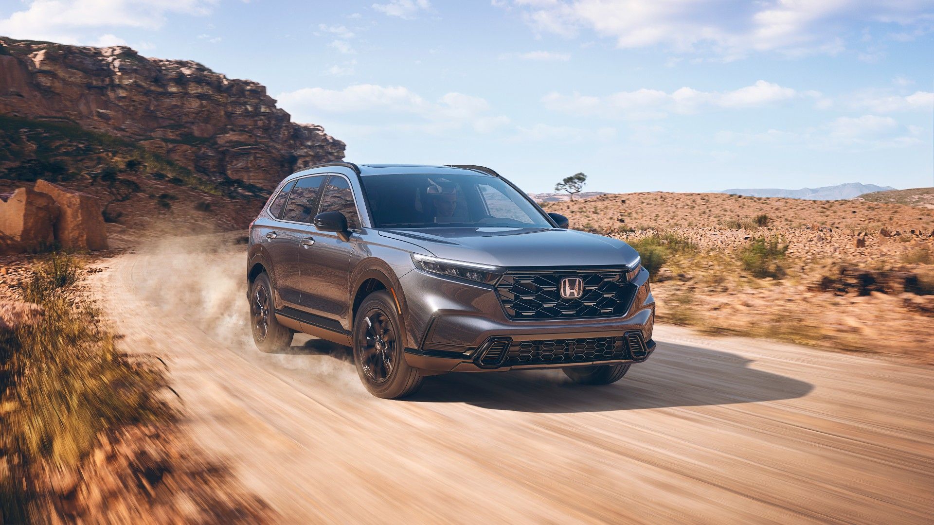 Dark Grey 2023 Honda CR-V Sport On The Desert
