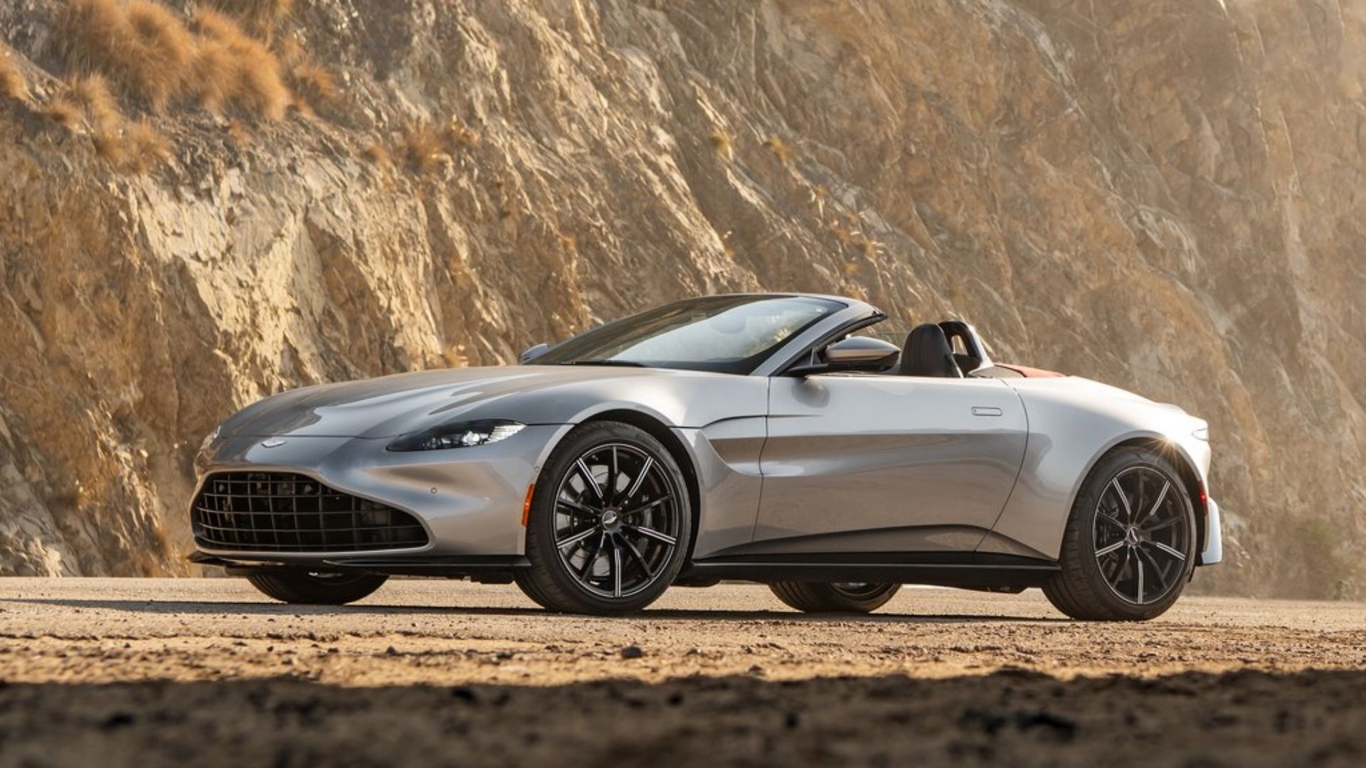 Silver Aston Martin Vantage Roadster