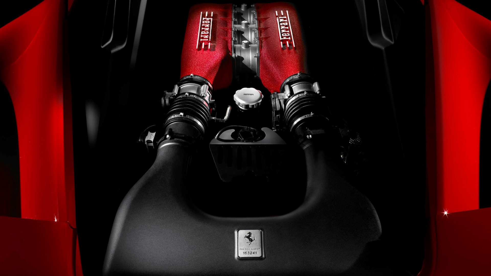 O compartimento do motor da Ferrari 458 Italia 2011