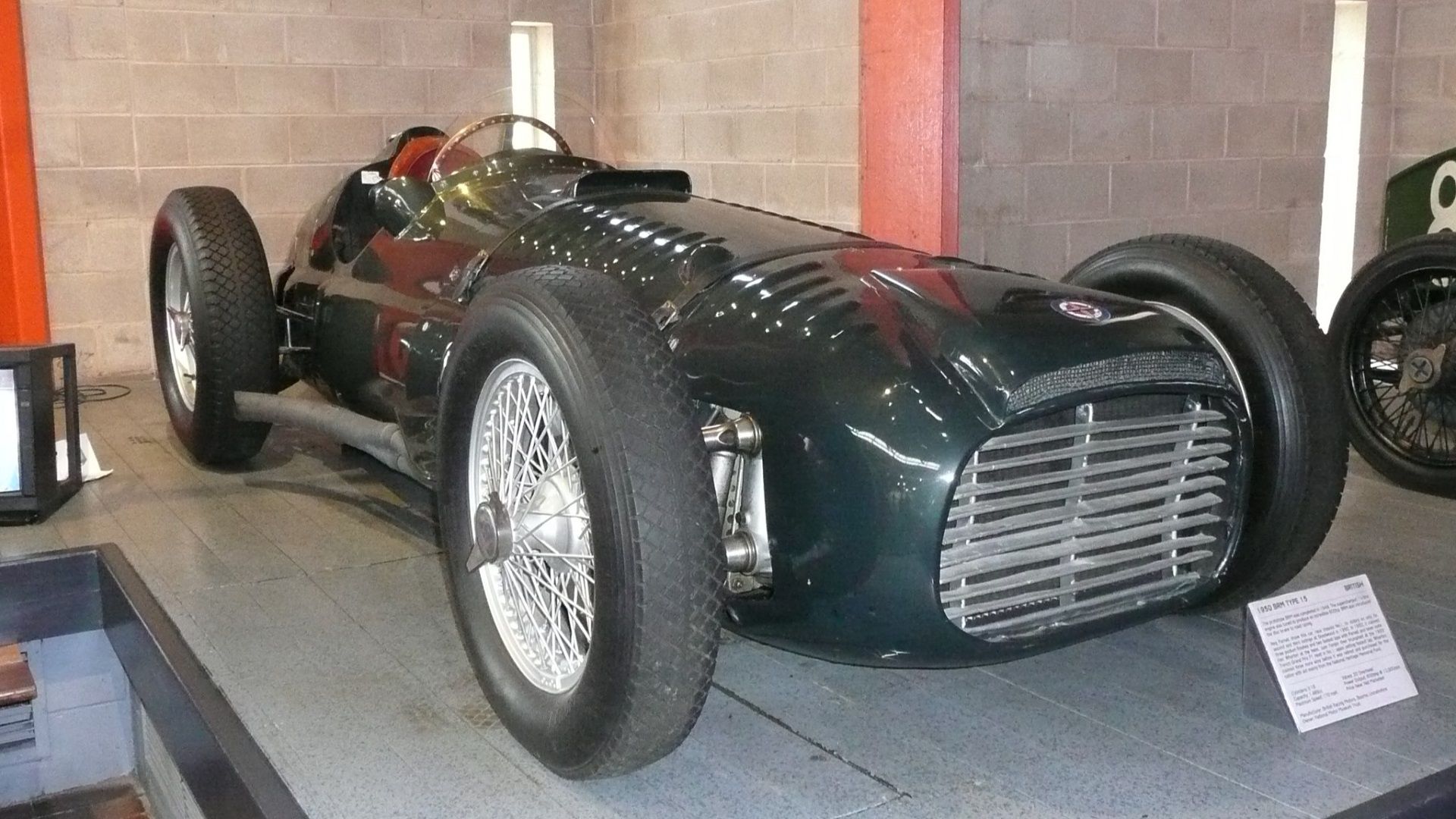 A parked BRM Type 15 on display