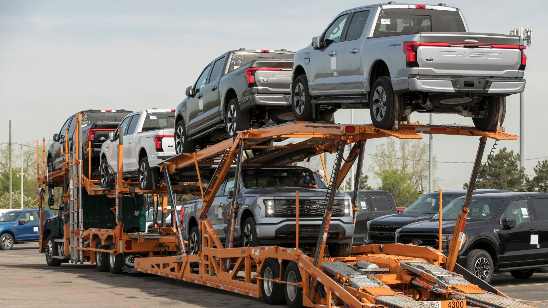 The Ford F-150 Lightning being shipped