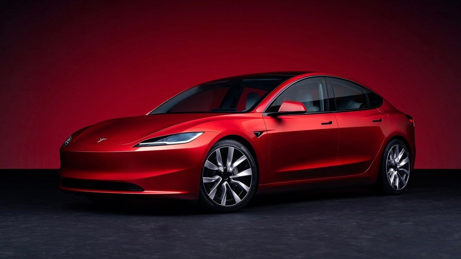 2024 red Tesla Model 3 