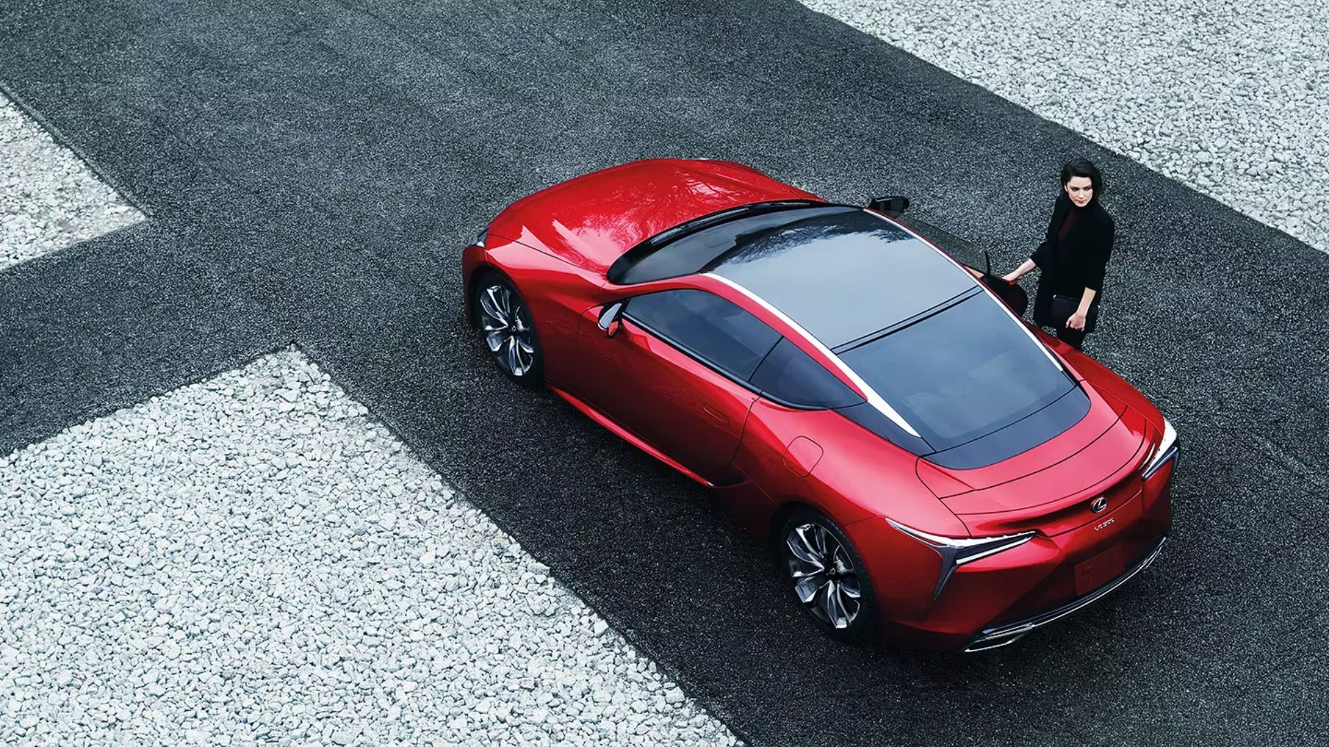 2024 Lexus LC 500h Hybrid aerial shot