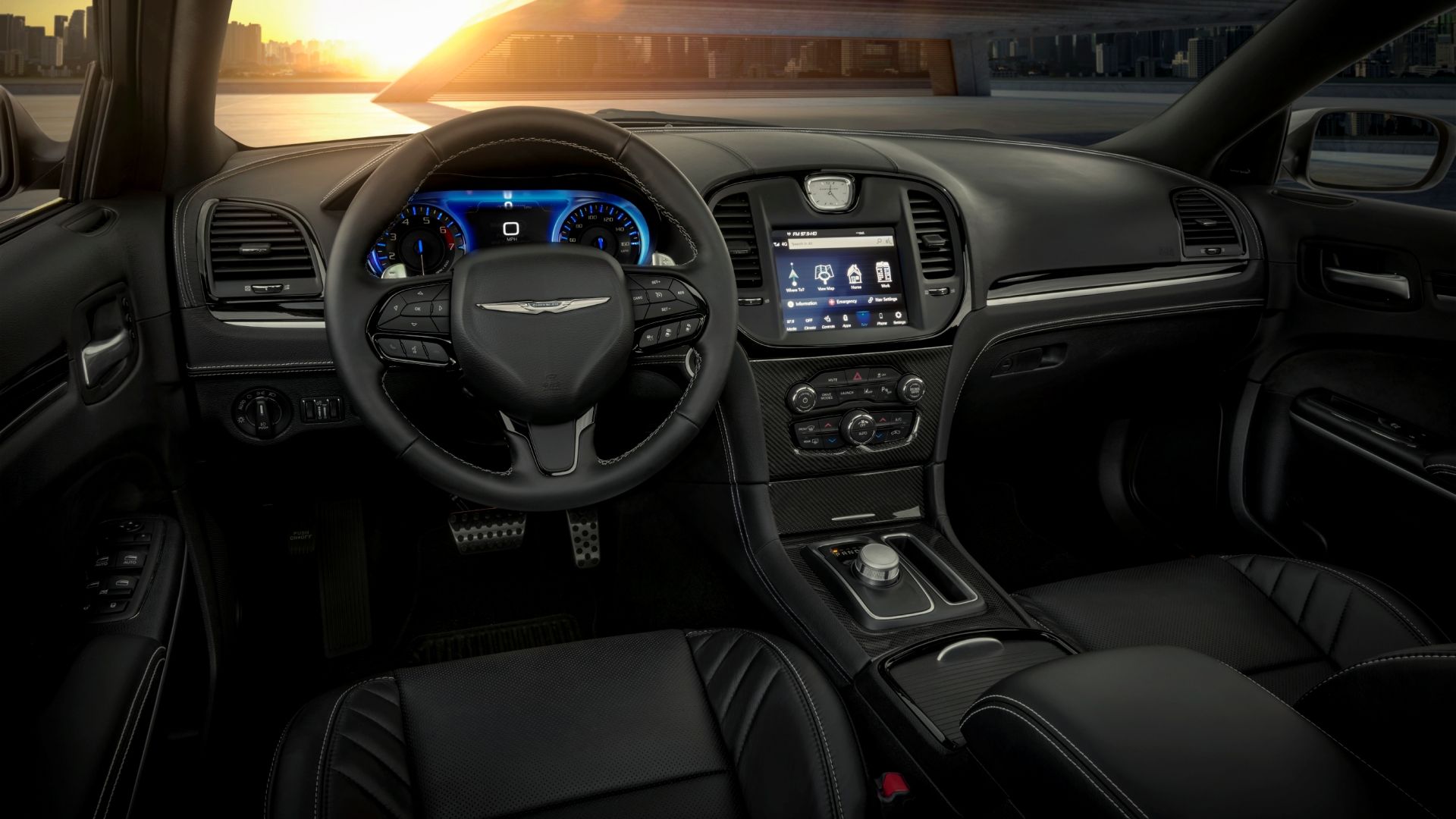 Foto frontal do interior do Chrysler 300S
