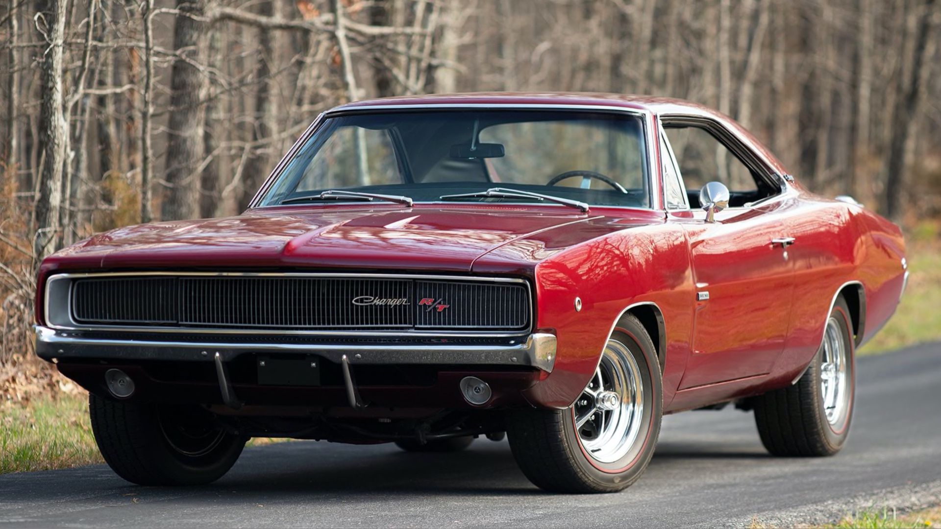 Red 1968 Dodge Charger R/T