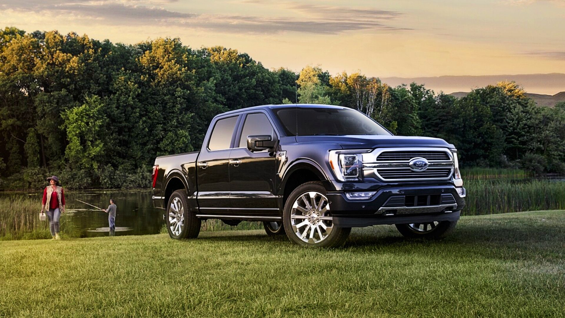 Ford F-150 near a lake
