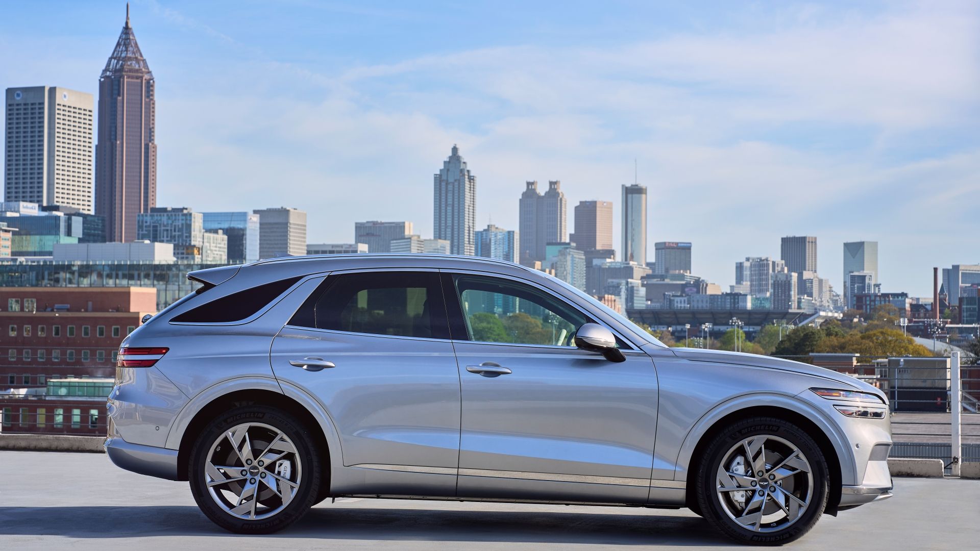 Genesis Electrified GV70 side right shot