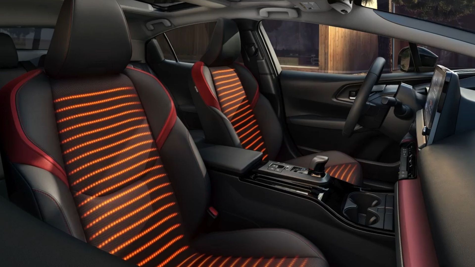 Exibição de assento aquecido do Toyota Prius Prime 2024