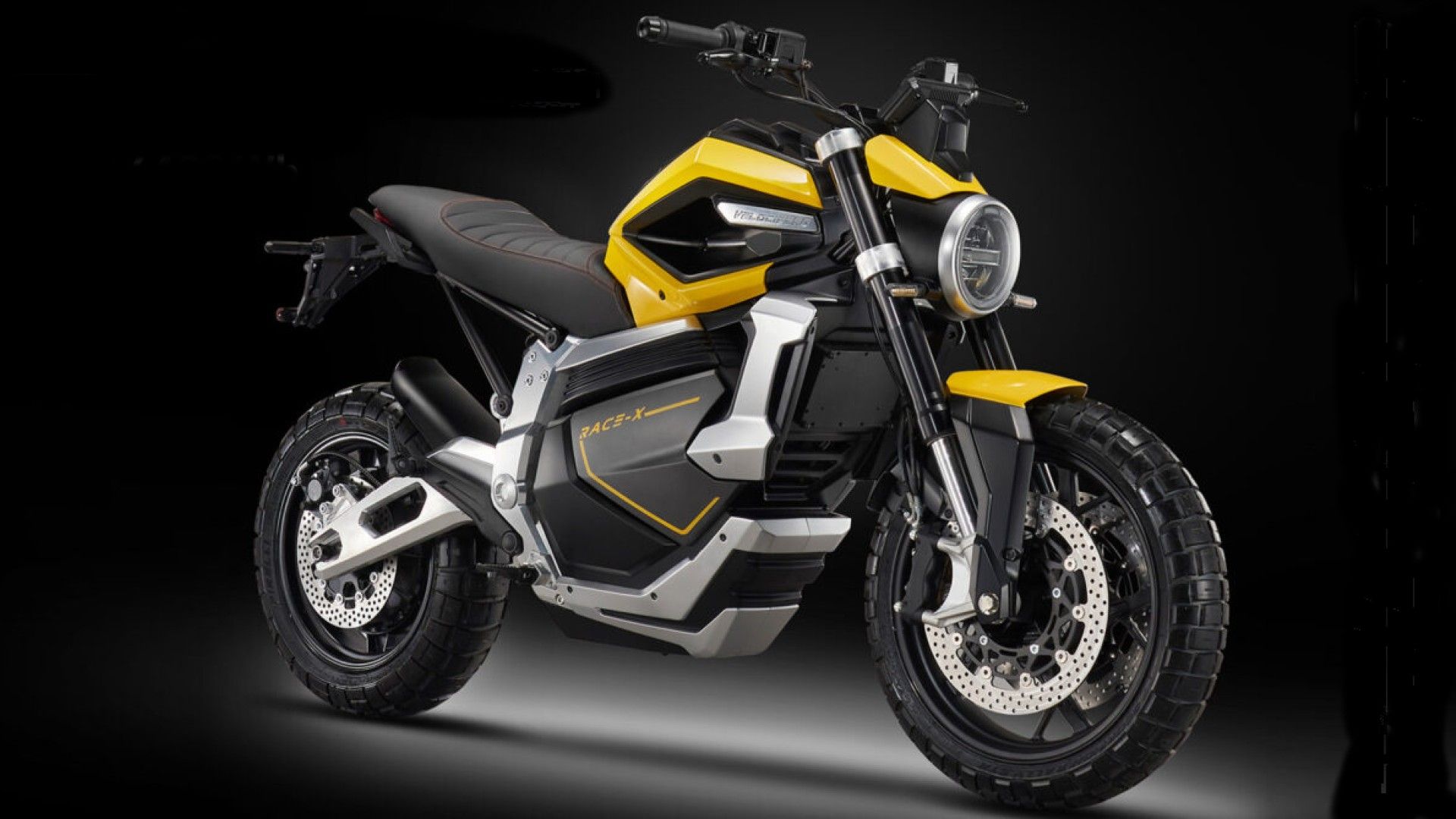 2024 yellow Velocifero Race-X electric motorcycle