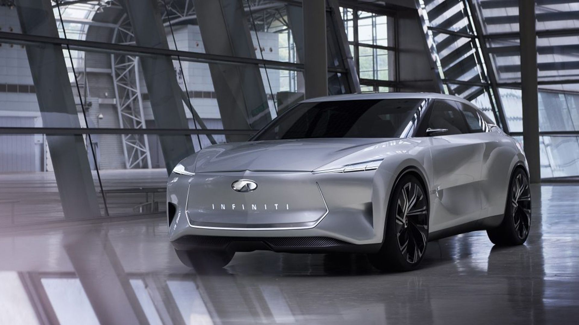 Infiniti QS electric sedan concept, front 3/4 view