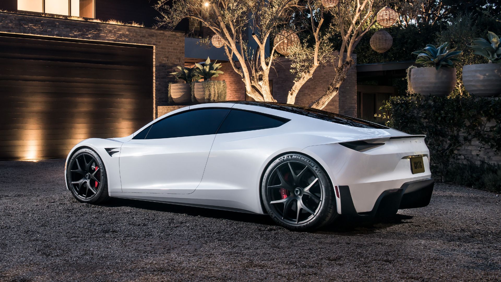 White Tesla Roadster
